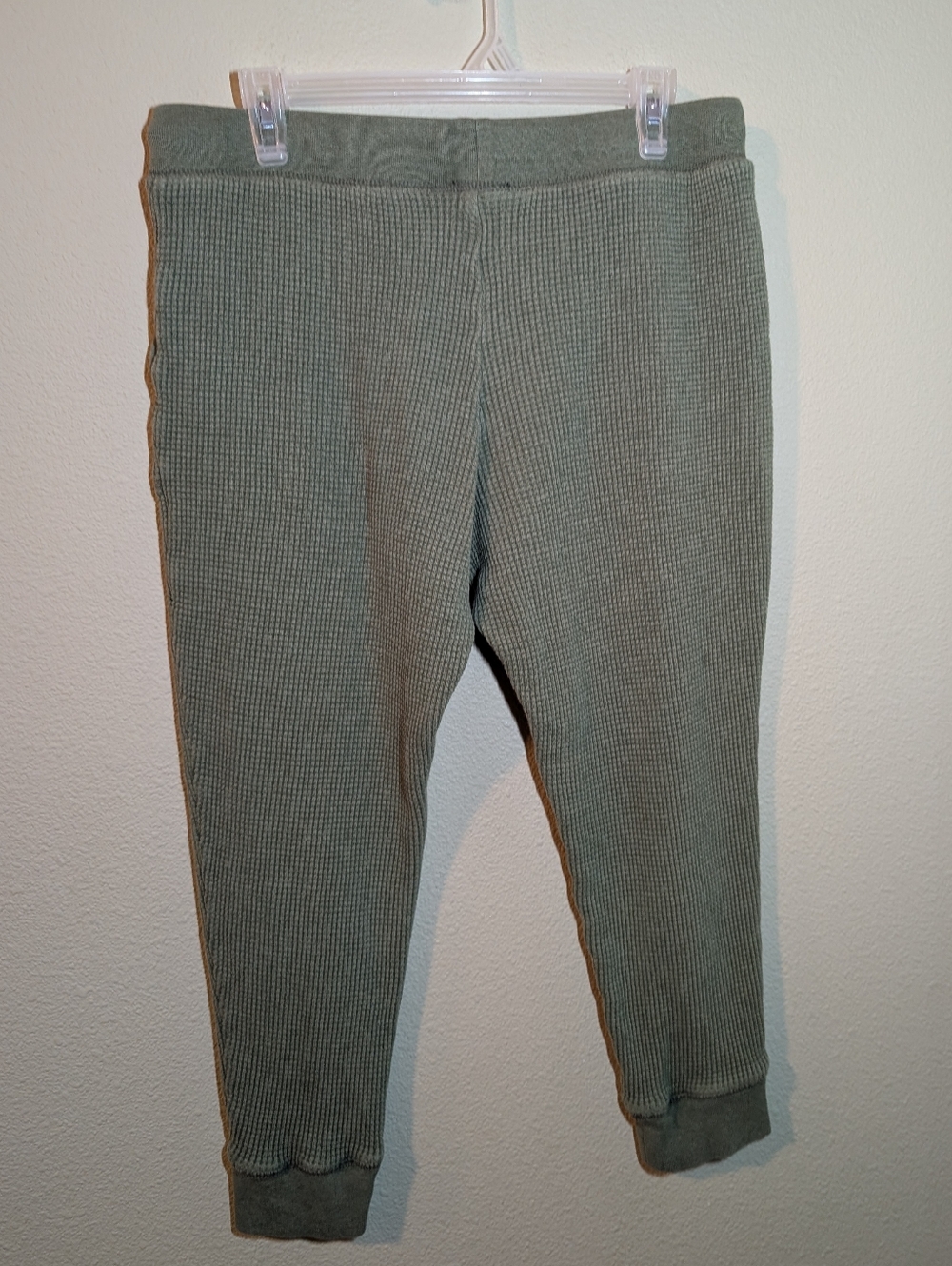 J.Crew Size Medium Olive Green Waffle Knit Drawstring Jogger Pants - Picture 4 of 7
